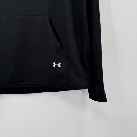 Under Armour Cold Gear Pullover Hoodie Sweatshirt M Women's Black Fleece Lined - Picture 3 of 9